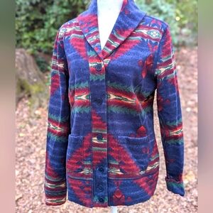 Ralph Lauren Sweater Aztec Southwestern Navajo Shawl Cardigan Womens Sz M